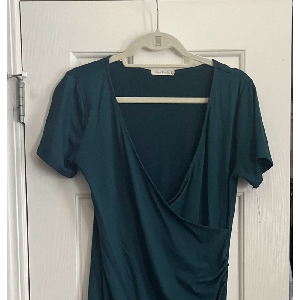 Elegant Dark Green Draped Dress